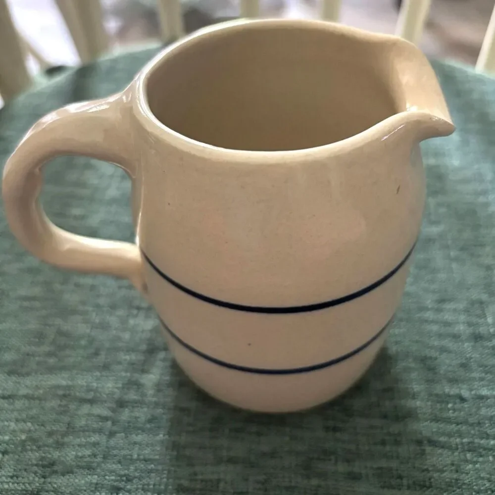 Casey Pottery Hand Painted Covered Bridge Creamer Pitcher Marshall Texas 4.5
